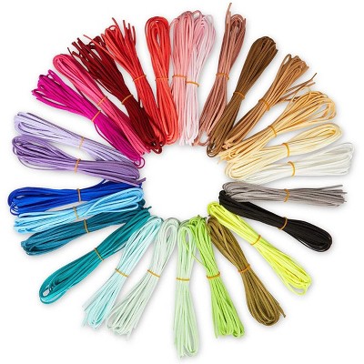 Bright Creations 135 Pieces Suede Cord for Jewelry Making, Arts and Crafts (27 Colors, 148 Yards)