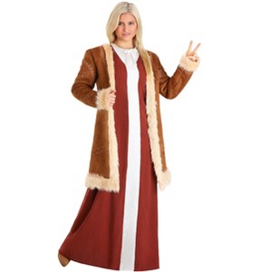 HalloweenCostumes.com Bohemian Beauty: Adult Forrest Gump Jenny Halloween Costume | Classic 70s Style for Women - 1 of 4
