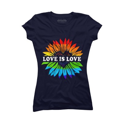 Adult Design By Humans Love is Love Sunflower Pride By Belugastore T-Shirt