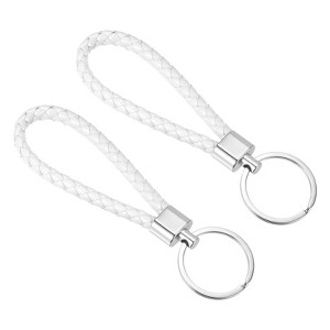 Unique Bargains PU Braided Leather Keychain for Bag Wallet Decorations 2 Pcs - 1 of 3