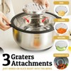 Itopfox Mixing Bowls Set with Lids - Non-Slip, Airtight Warp-Proof Lids Thicker Stainless Steel 3 Graters, Prep Meal Bowl Black Nesting Kitchen Bowls - 4 of 4