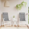 vidaXL Outdoor and Indoor Highback Chair Cushions in Gray - Set of 2, Durable Oxford Fabric Material, Ultra-Soft Foam Fiber Filling - 2 of 4