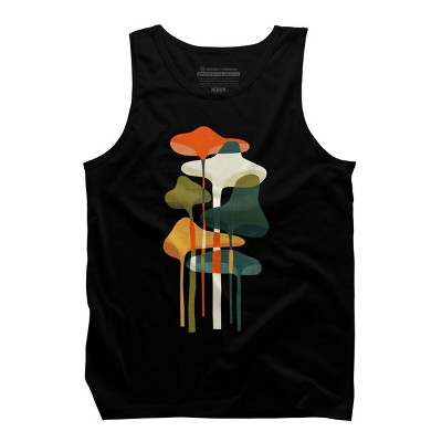 Men's Design By Humans Artistic Wild Mushrooms Glowing By radiomode Tank Top