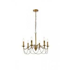 Elegant Lighting Westley 6 lights pendant in brass - 1 of 4