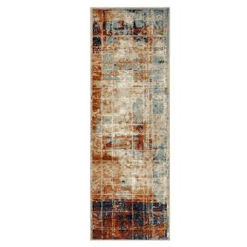 Distressed Abstract Lines Indoor Runner or Area Rug by Blue Nile Mills