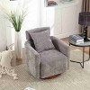 CAVINAS Chenille Swivel Accent Chair with Curved Backrest and Wooden Base,Modern Upholstered Living Room Chairs,Reading Chairs for Living Room - 2 of 4