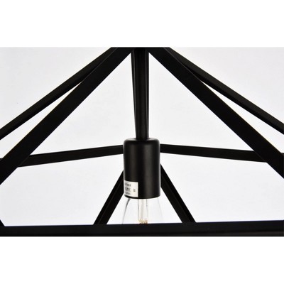 Redmond Black Iron Geometric Pendant Light with Adjustable Chain