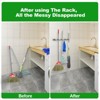 Itopfox 5 Racks and 4 Hooks Wall Mount Mop and Broom Holder, Self Adhesive Heavy Duty Organizer Storage Tool Racks for Kitchen Garden Laundry Garage - 3 of 4
