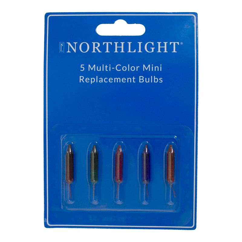 Northlight Pack of 5 Multi-Color Mini Christmas Replacement Bulbs, 6 Volts, 2 of 3
