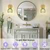 POWLIG 9.36-in 1-Light Green Gold Vintage Floral Glass Armed Wall Sconce with Tulip Glass Shade - 4 of 4