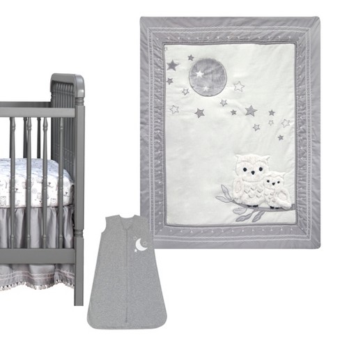 Grey and white cot bedding online set