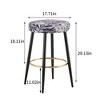 Dsvimoy Patio Counter and Bar Stool Set of 2 PU Upholstered Stools with Golden Footrest for Bar Spaces
, Black and Silver, 26.4"*21.7"*9.8" - 3 of 4