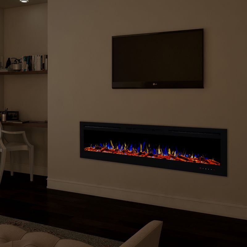 72 Electric Fireplace- Front Vent, Wall Mount or Recessed-3 Color LED Flame, 10 Fuel Bed Colors & 3 Media-Touch Screen & Remote Control by Northwest, 2 of 9