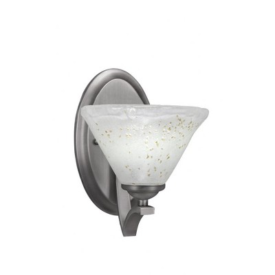 Toltec Lighting Zilo 1 - Light Sconce in  Graphite with 7" Gold Ice Shade