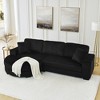 TiramisuBest Corduroy Tufted Upholstered Sleeper Sectional Sofa,Gray - 3 of 4