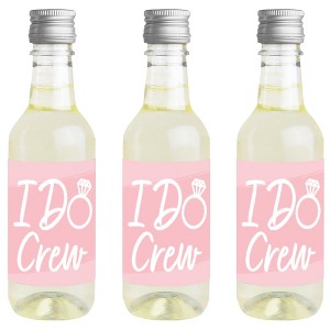 Big Dot of Happiness Pink Elegantly Simple - Mini Wine and Champagne Bottle Label Stickers - Wedding or Bridal Shower Guest Party Favor Gift 16 Ct - 1 of 4