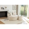 Runesay Modern Oversized Round Lazy Lounge Sofa with 5 Pillows and Ottoman - 3 of 4