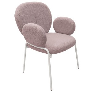 LeisureMod Celestial Modern Dining Arm Chair – Boucle Upholstery with Padded Seat & Sturdy Iron Frame, for Contemporary Kitchen & Dining Rooms - 1 of 4