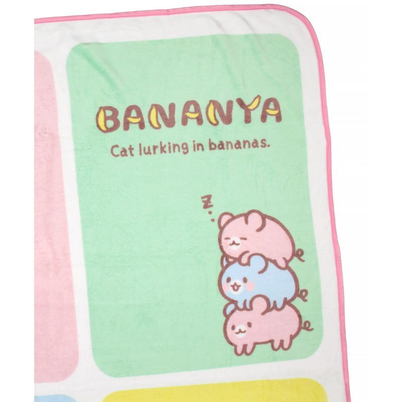 Bananya Blanket Bananya And The Curious Bunch Soft Plush Throw Blanket 45" x 60" Multicoloured, 3 of 5
