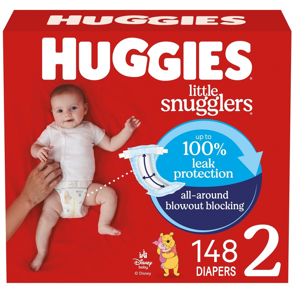 Photos - Nappies Huggies Little Snugglers Diapers Huge Pack - Size 2 - 148ct 