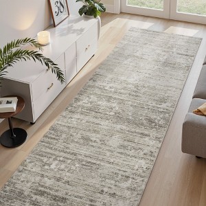 MontVoo Modern Abstract Washable Area Rug Sage Brown - 1 of 4