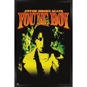 Trends International NBA Youngboy - Green Flame Framed Wall Poster Prints - 1 of 4