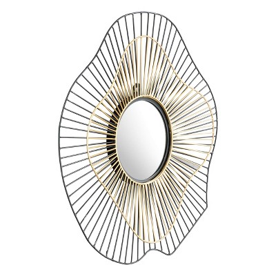 Zuo Comet Round Mirror Black & Gold