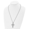 Black Bow Jewelry Mens Stainless Steel Gray Carbon Fiber Pyramid Cross Necklace, 24 Inch - 2 of 4