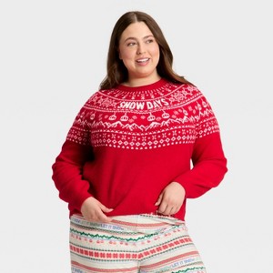 Women's "Snow Days" Fair Isle Holiday Matching Family Sweater - Wondershop™ Red - 1 of 4