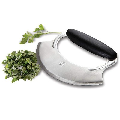 Amco Mezzaluna with Silicone Handle- 3 Pack, Stainless Steel Blade