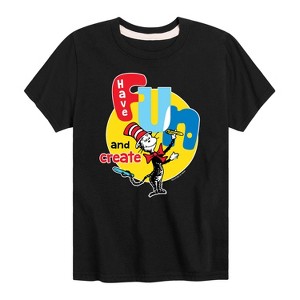 Boys' - Dr. Seuss - Cat In the Hat Have Fun And Create Short Sleeve Graphic T-Shirt - 1 of 4