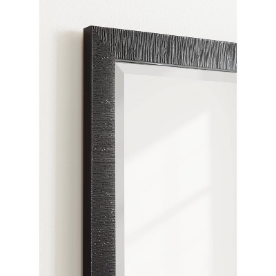 Reyna 18x24 Black Ribbed Rectangle Wall Mirror