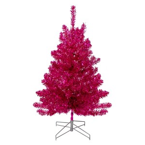 Northlight 3' Metallic Pink Tinsel Artificial Christmas Tree - Unlit - 1 of 4