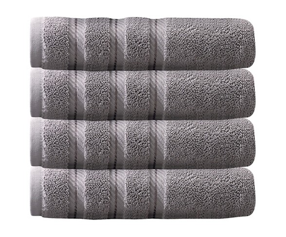 4pc Antalya Turkish Hand Towels Set Gray - Makroteks