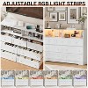 Freestanding Dresser, Chest of 7 Drawers with LED, 2 Open Compartments and Charging Station, Storage Organizer for Bedroom Entryway Nursery - 4 of 4