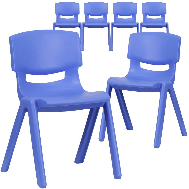 Flash Furniture 6 Pack Plastic Stackable School Chair with 13.25" Seat Height, 1 of 2