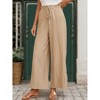 Women's High Waist Wide Leg Pants Tie Front Casual Loose Fit Trousers - 3 of 4