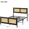 coucheta Bed Frame with Rattan Headboard and Footboard, Black Platform Bed Frame, Metal support, Noise-Free, No Box Spring Needed, Easy Assembly - 2 of 4