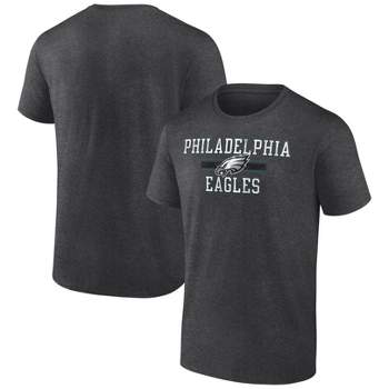 NFL Philadelphia Eagles Men's Team Striping Gray Short Sleeve Bi-Blend T-Shirt