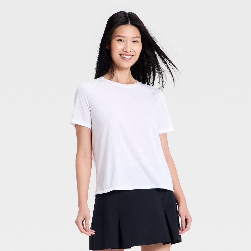 Women's Beyond Ease Crewneck Legging Friendly Short Sleeve T-Shirt - All In Motion™ White M