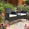 Tangkula Outdoor Rattan Furniture Wicker Conversation Chair patented - 2 of 4