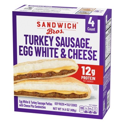 Sandwich Bros. of Wisconsin Turkey Sausage Egg White Cheese Multi Component - 14.4oz