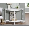 ORRD 42" Half-Moon Console Table with Cloud Design Top, Retro Curved Entryway Table with Open Shelf, Milk White Farmhouse Sofa Table - 2 of 4