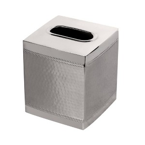Square Metal Paper Facial Tissue Box Cover - Nu Steel: Stainless Steel Bathroom Tissue Holder, 6x5x5 Inch - 1 of 4