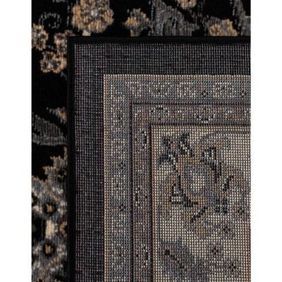 Washington Black and Gray 9' x 12' Synthetic Area Rug