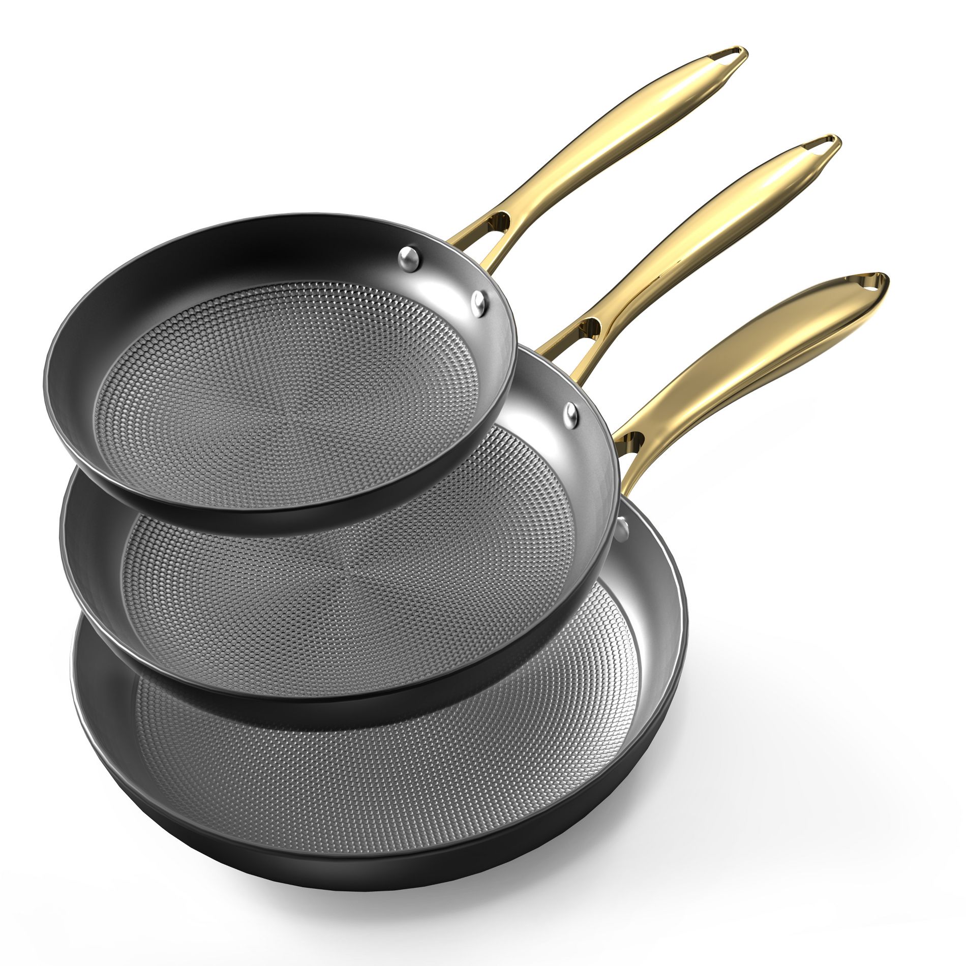 Imarku Professional Non Stick Frying Pan Set - 8&10&12 inches Honeycomb Locking Oil&Even Heat Conduction, Dishwasher&Oven Safe,Kitchen Essentials