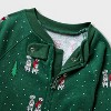 Baby Dalmatian Ribbed Holiday Matching Family Pajama Footed Pajama - Wondershop™ Green - 3 of 4