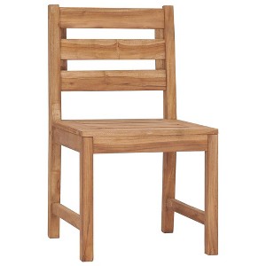 vidaXL 2-Piece Patio Chairs in Solid Teak Wood - Outdoor Furniture for Garden, Patio, or Deck with Comfortable Backrest and Refined Look - 1 of 4