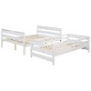 PAGED Twin XL over Queen Size Bunk Bed Modern Simple Wooden Bed Frame with Convertible Design, Guardrails and Ladder - 4 of 4