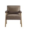 PAGED Accent Chair Modern Living Room Chairs Faux Leather Arm Chair with V Shape Legs and Floor Glides for Office - 2 of 4